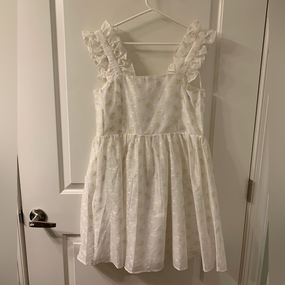 English Factory Sleeveless Ruffle Embroidered Babydoll Dress, size large - Picture 9 of 9